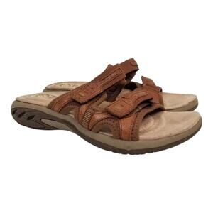 Earth Spirit Alana Women's Leather Sandals Slides Gelron 2000 Brown Size 7